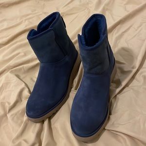 Authentic Ugg Kristin Wedge Bootie in coveted blue color.